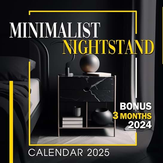 Minimalist Nightstand Calendar 2025 with Notes and Holidays