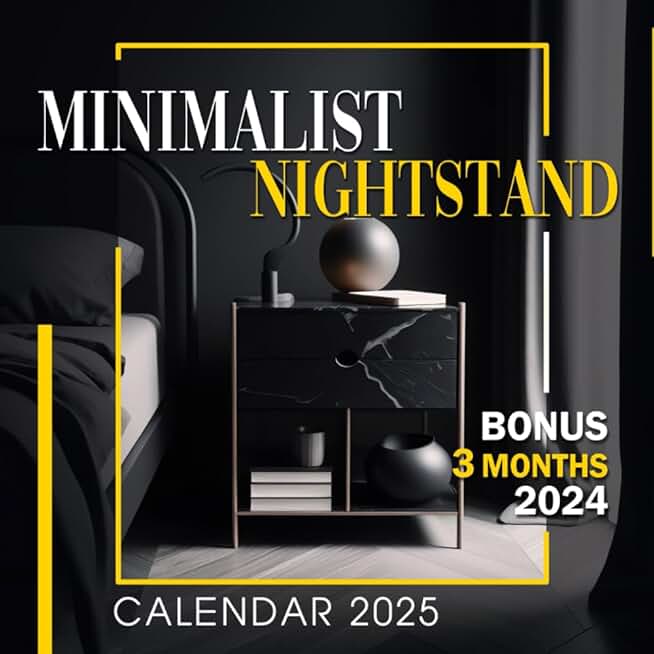 Minimalist Nightstand Calendar 2025 with Notes and Holidays