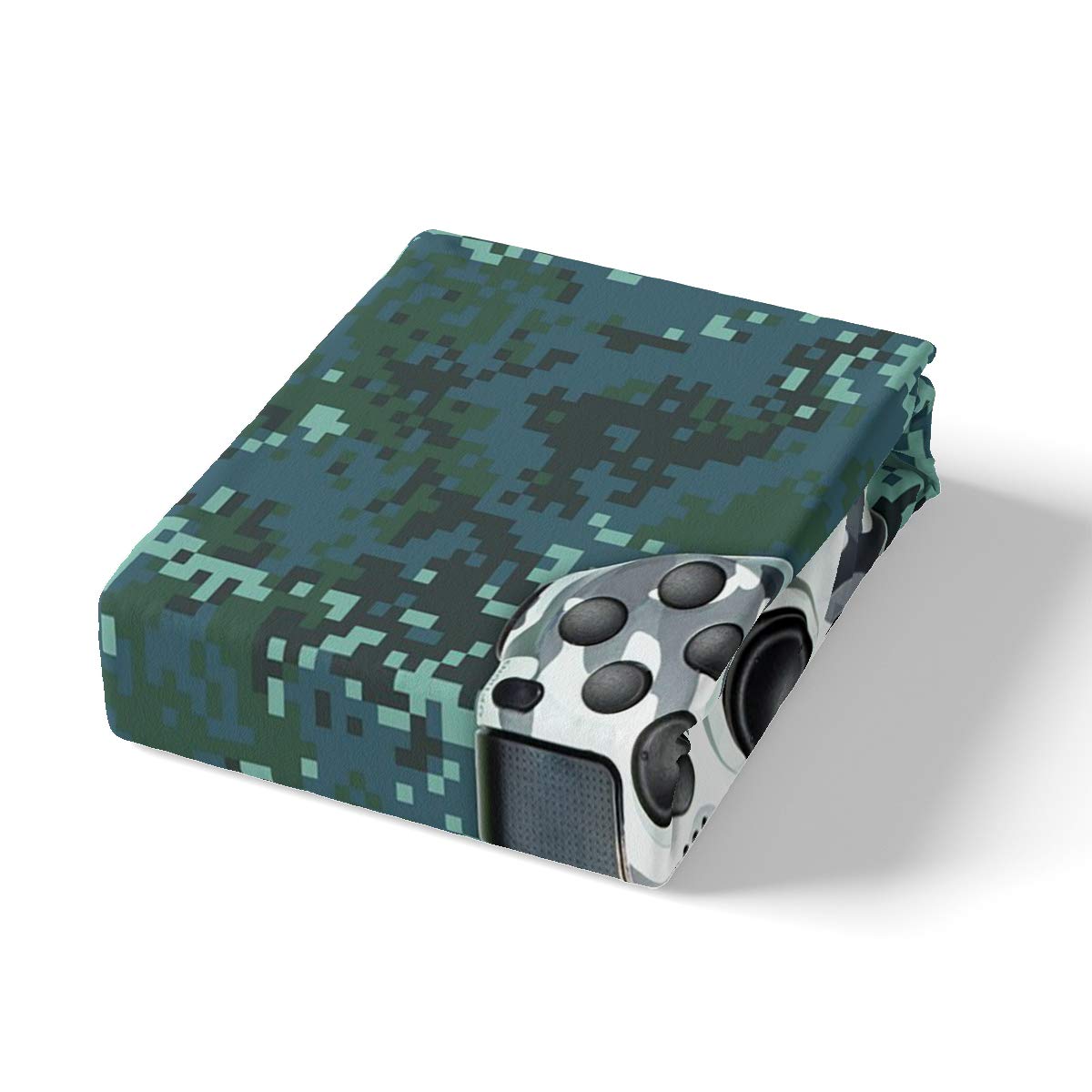 Camouflage Gamepad Comforter Cover Set Twin for Kids Boys Girls Teens Modern Gamer Video Game Bedding Set Youth Gaming Print Duvet Cover Fashion Bedroom Decor, Army Green