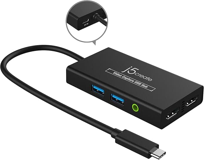 Video Capture Card with 60W Charging and Multi-Function Hub