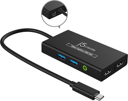 Video Capture Card with 60W Charging and Multi-Function Hub