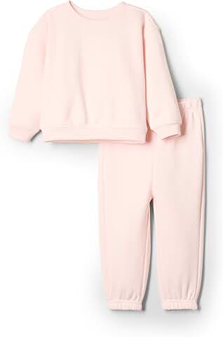 Toddler Girls' Pale Pink Sweatshirt and Sweatpant Set