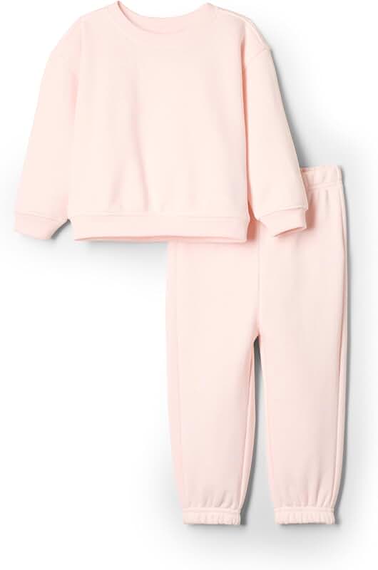 Unisex Baby Pink Sweatshirt and Sweatpant Set, 24 Months