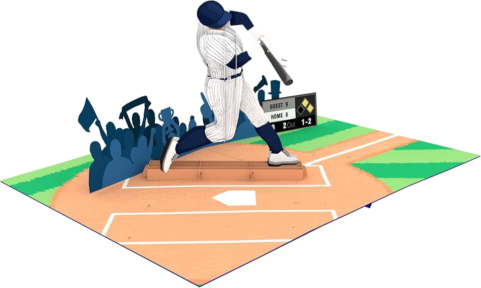 3D Baseball Greeting Card with Message Note