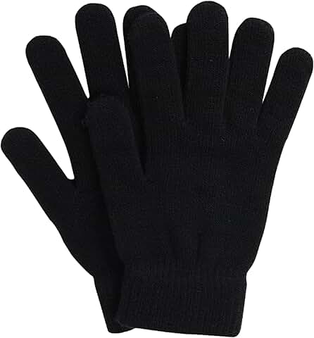 Stretchy Knitted Full Finger Winter Gloves for Men and Women