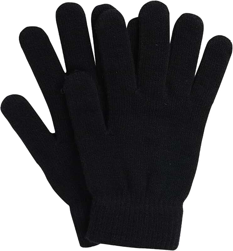 Stretchy Knitted Full Finger Winter Gloves for Men and Women