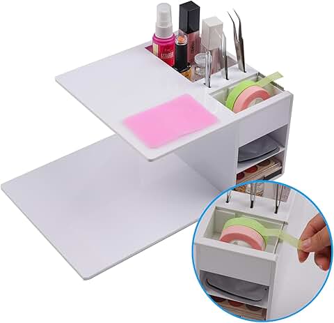 Eyelash Extension Pillow Shelf with Tape Dispenser and Organizer