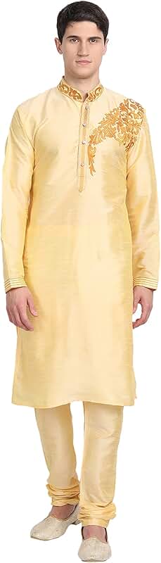 Men's Art Silk Kurta Pajama Set for Festive Wear