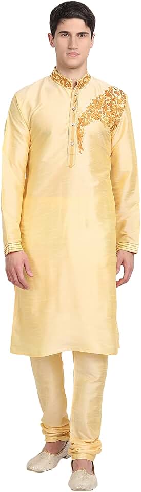 Men's Art Silk Kurta Pajama Set for Festive Wear