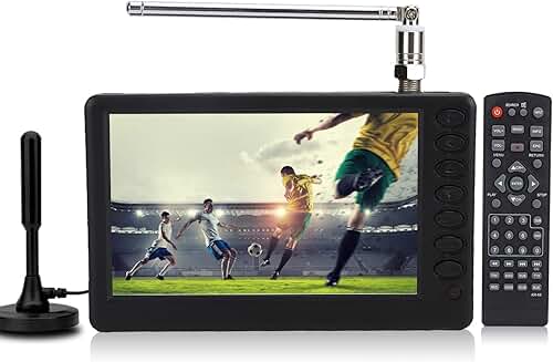 5-Inch Portable Digital TV with HD Screen and Rechargeable Battery