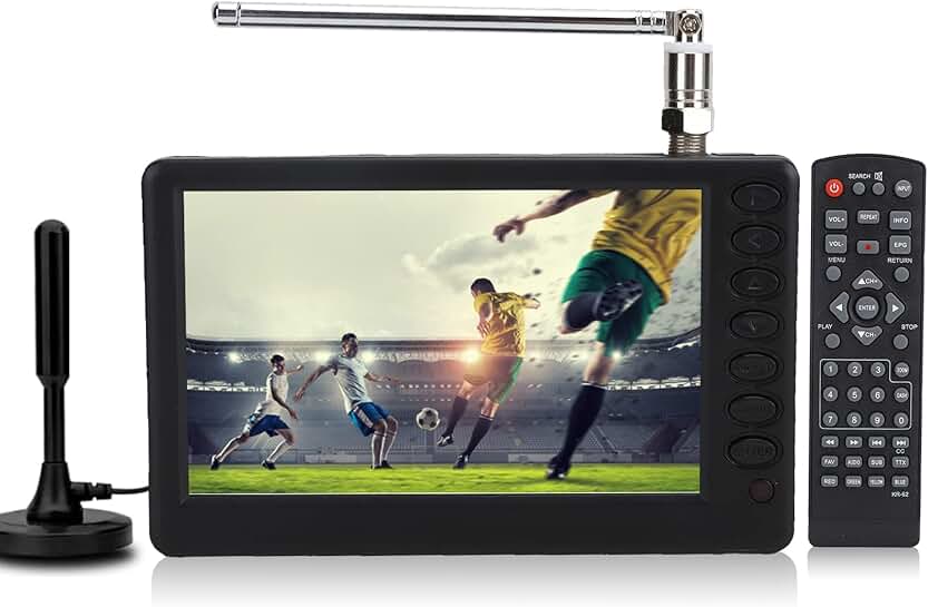 5-Inch Portable Digital TV with HD Screen and Rechargeable Battery