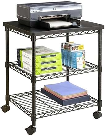 Three-Tier Rolling Cart with Steel Shelves