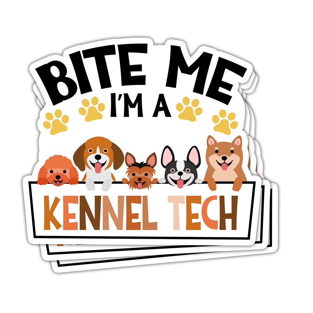 3-Pack Bite Me Kennel Tech Stickers for Vehicles and Laptops