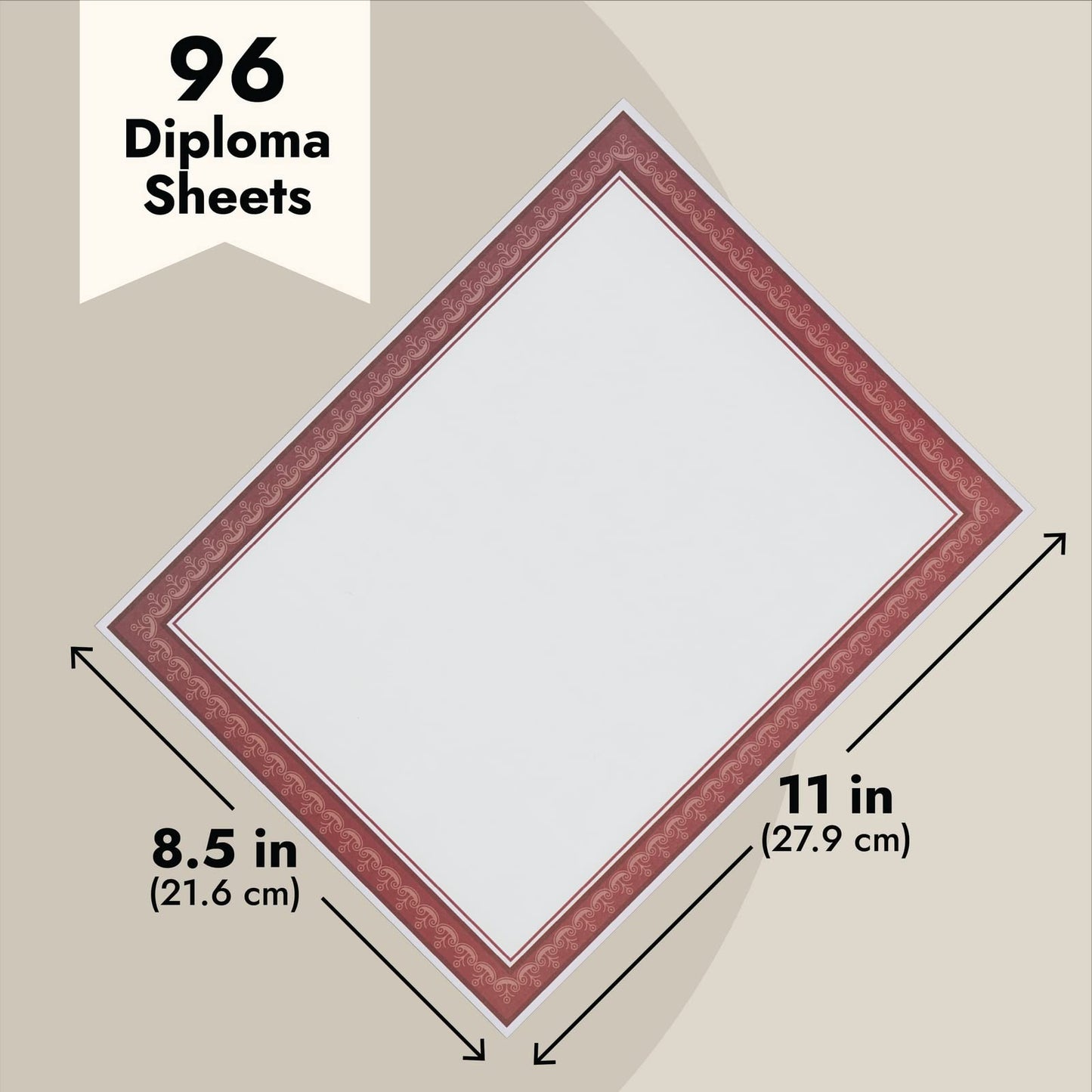 Multicolor Border Certificate Paper, 8.5 x 11, 96 Sheets