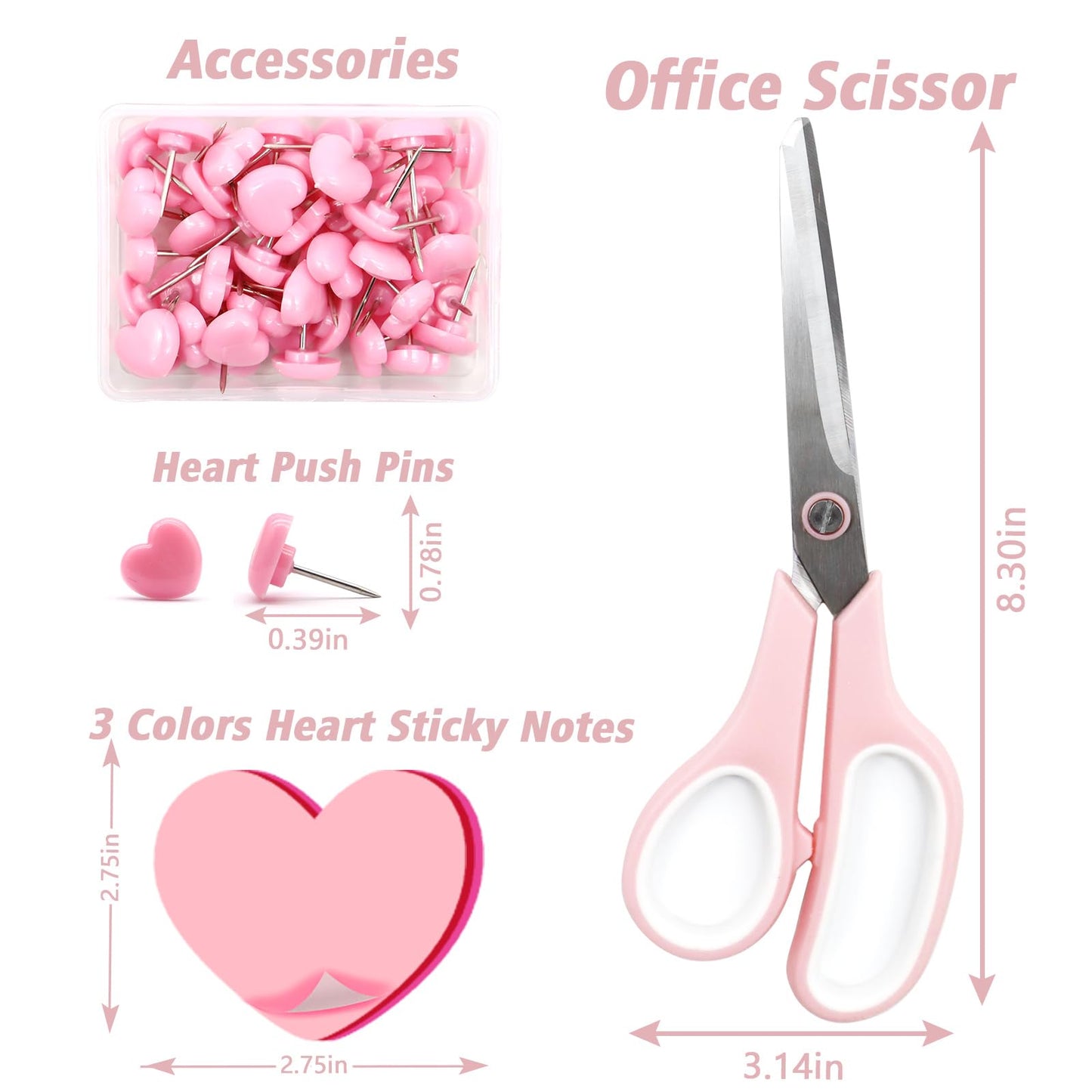 Pink stapler and tape dispenser set for office use