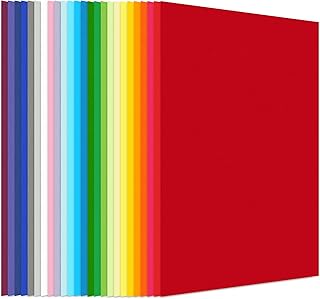Colored Cardstock and Construction Paper Set, 50 Sheets