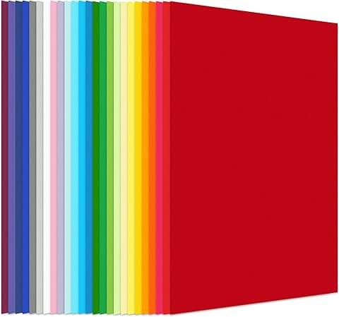 Colored Cardstock and Construction Paper Set, 50 Sheets