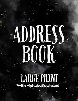 Large Print Address Book with Alphabetical Tabs