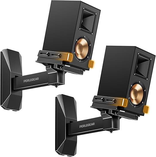 Pair of Wall Mounts for Large Speakers with Tilt and Swivel