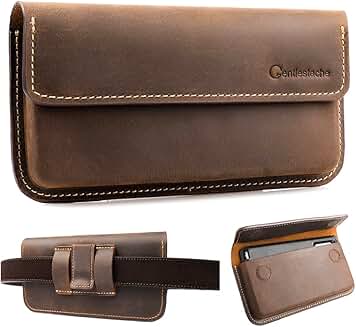 Large Leather Phone Holster with Belt Clip for iPhone and Galaxy