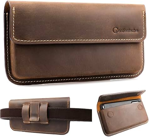 Large Leather Phone Holster with Belt Clip for iPhone and Galaxy