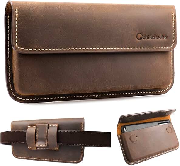 Large Leather Phone Holster with Belt Clip for iPhone and Galaxy