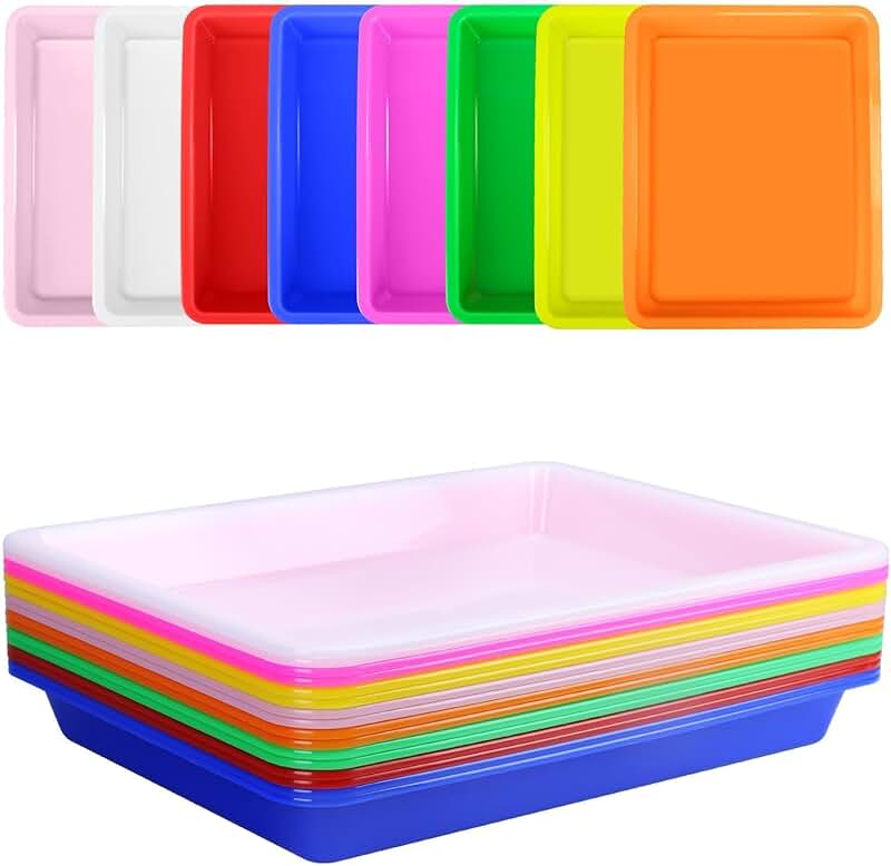 16 Pack Plastic Art Trays for Crafts and Activities