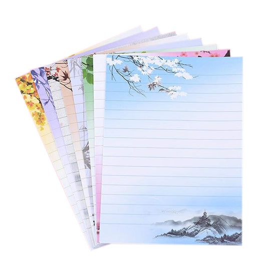 Vintage 40 Lined Writing Stationery Letter Set with 8 Styles