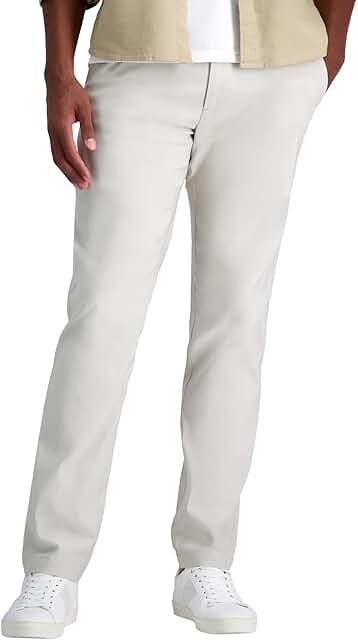 Men's Straight Fit Flat Front Khaki Pants