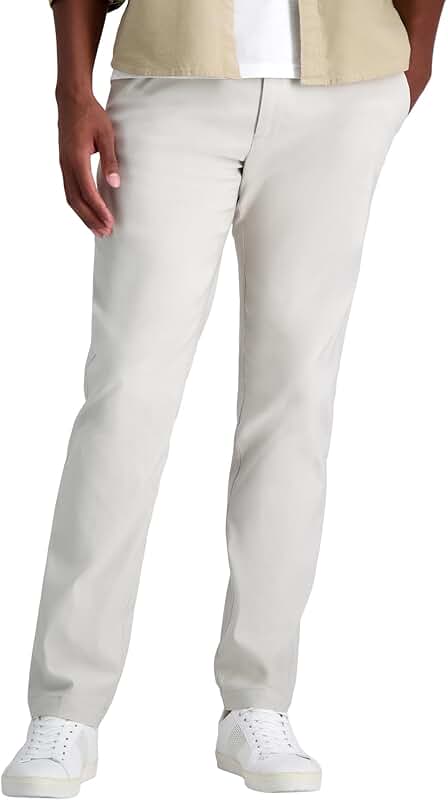 Men's Straight Fit Flat Front Khaki Pants