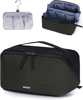 Men's PU Leather Travel Toiletry Bag with Waterproof Pouch