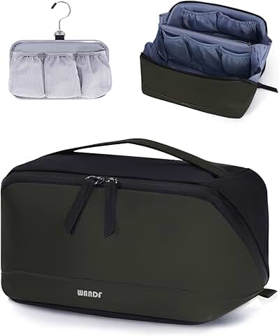 Men's PU Leather Travel Toiletry Bag with Waterproof Pouch