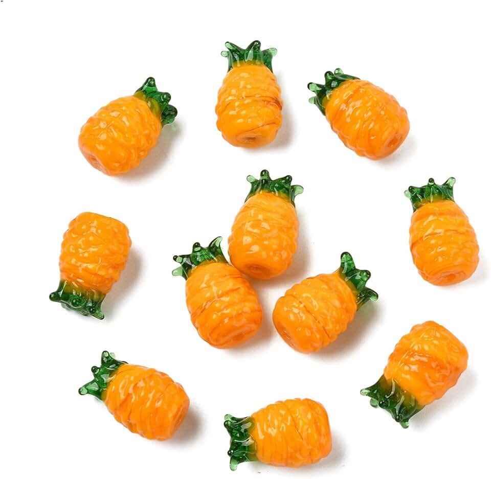 10 Pineapple Beads for Jewelry and Crafts