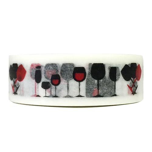 Colorful Washi Tape for Wine Glasses