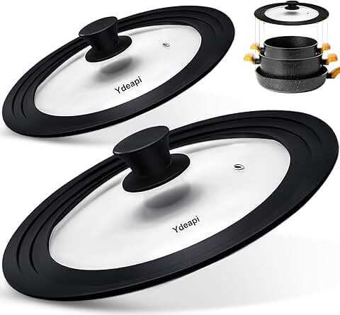 Set of 2 universal glass lids for various pot sizes