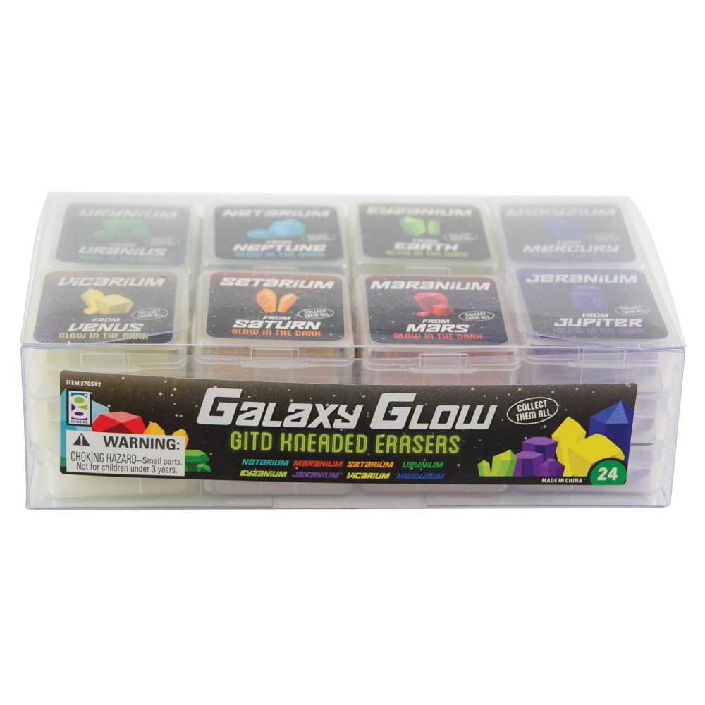 Galaxy Glow Kneaded Erasers for Kids, Pack of 24