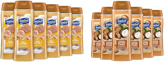 Body Wash Bundle with Milk & Honey and Cocoa Butter, 6 Packs