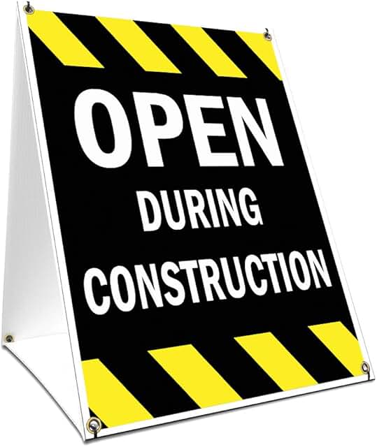 A-Frame Sidewalk Construction Sign, 18x24
