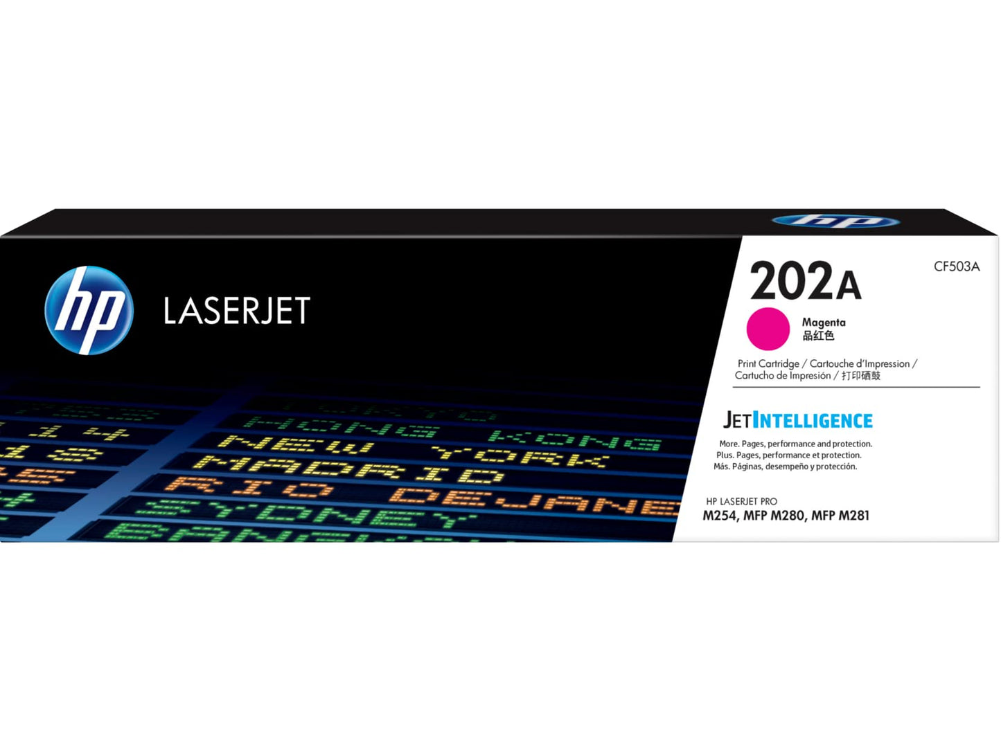 Original 202A Magenta Toner Cartridge | Works with Color LaserJet Pro M254, Color LaserJet Pro MFP M281 Series | CF503A