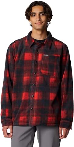 Men's Sail Red Printed Shirt Jacket, Size 3X