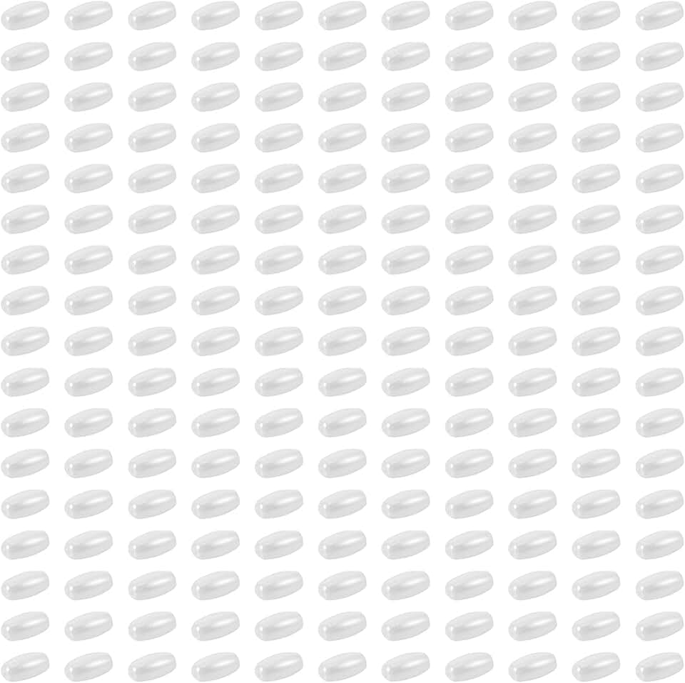 1000pcs White Pearl Oat Beads for Jewelry and Decor