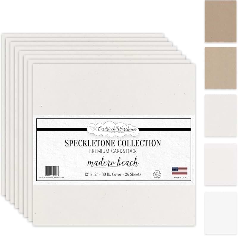 12x12" Madero Beach Sand Cardstock, 25 Sheets