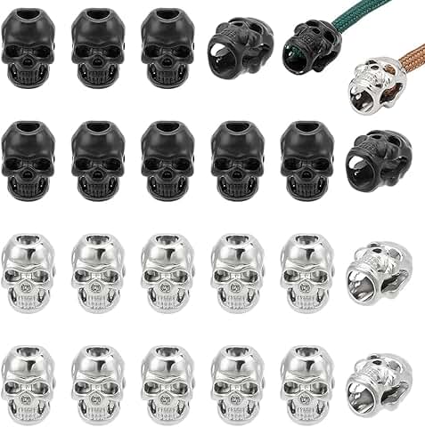 40 Alloy Skull Beads for Jewelry and Lanyards