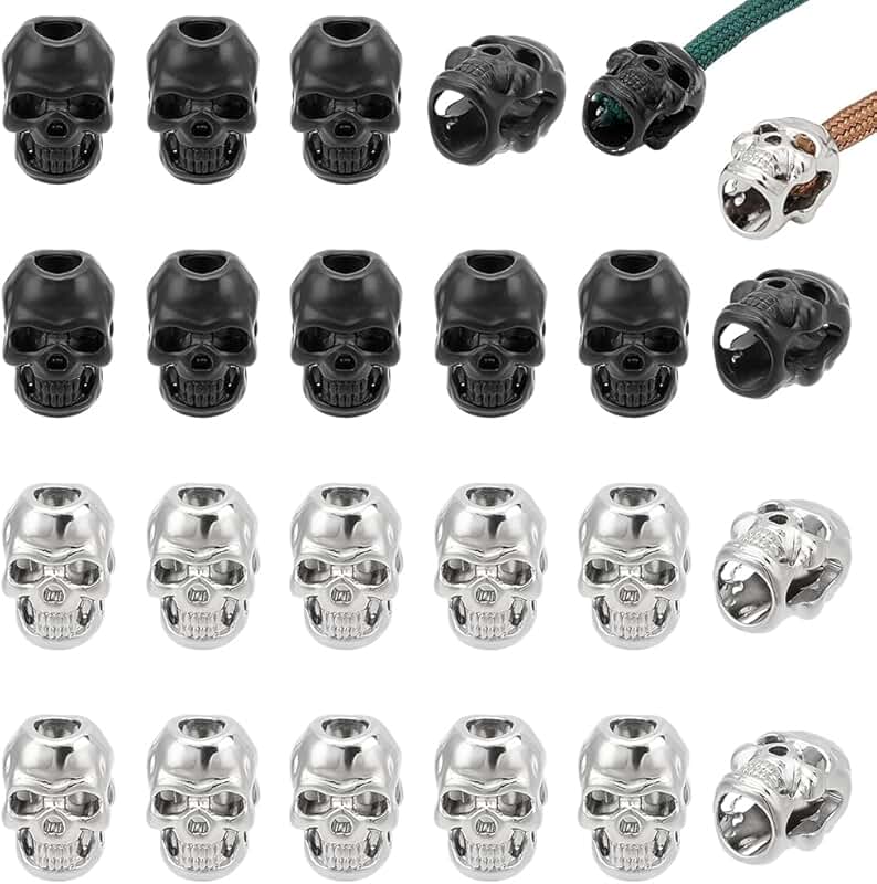 40 Alloy Skull Beads for Jewelry and Lanyards