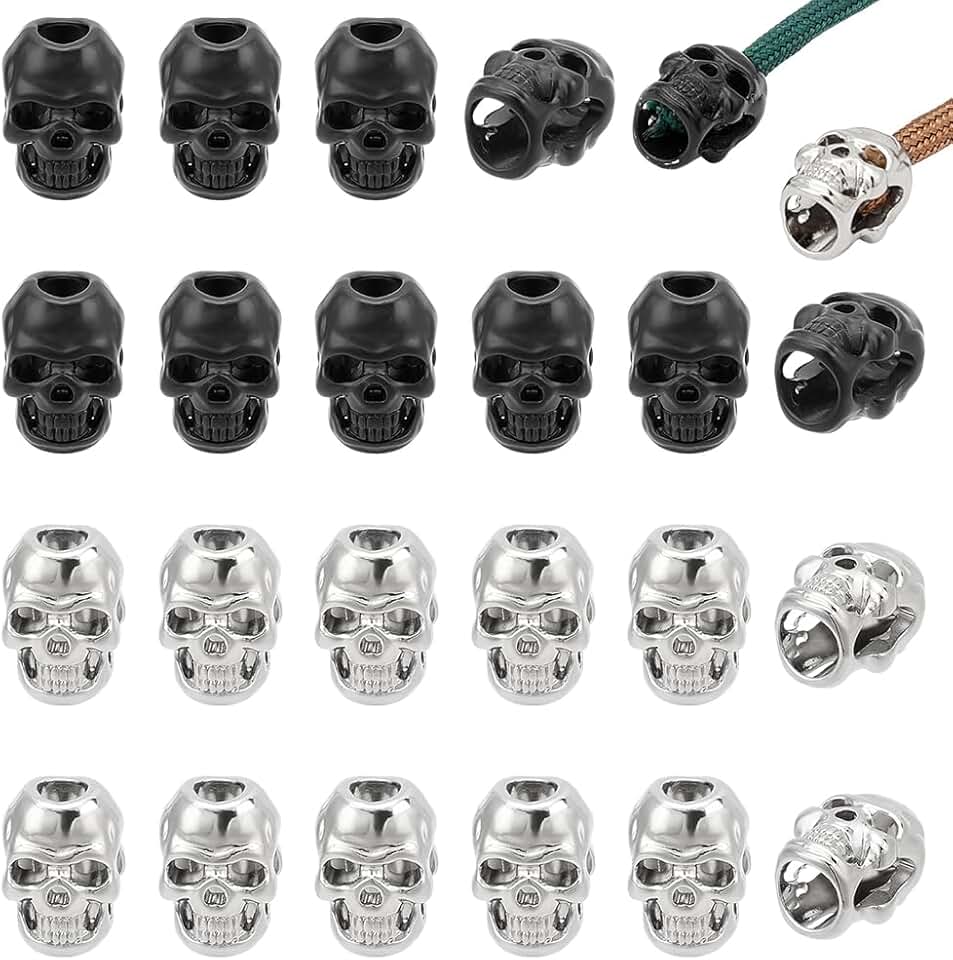 40 Alloy Skull Beads for Jewelry and Lanyards