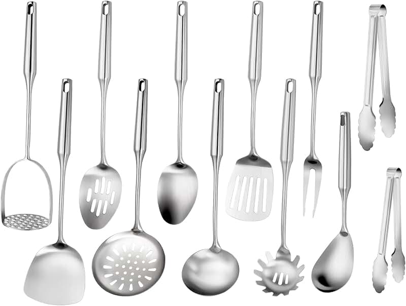 13-Piece Turquoise Ceramic Cookware Set with Utensils
