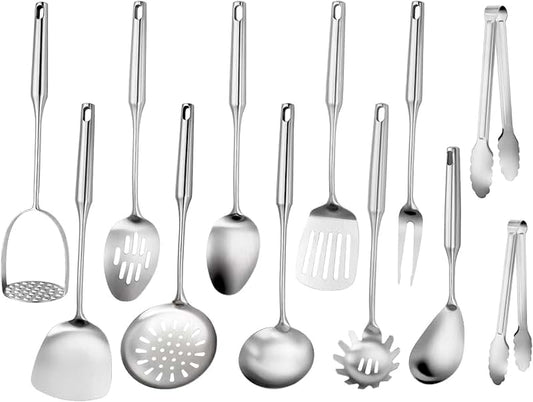 13-Piece Turquoise Ceramic Cookware Set with Utensils