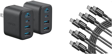 USB C to USB C Cable, 60W Fast Charging, 6 ft, 5 Pack
