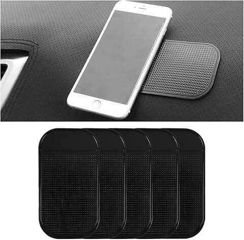Set of five non-slip dashboard mats for vehicles