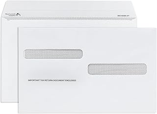 25 W2 Tax Envelopes for 4-Up Box Forms, Peel & Seal
